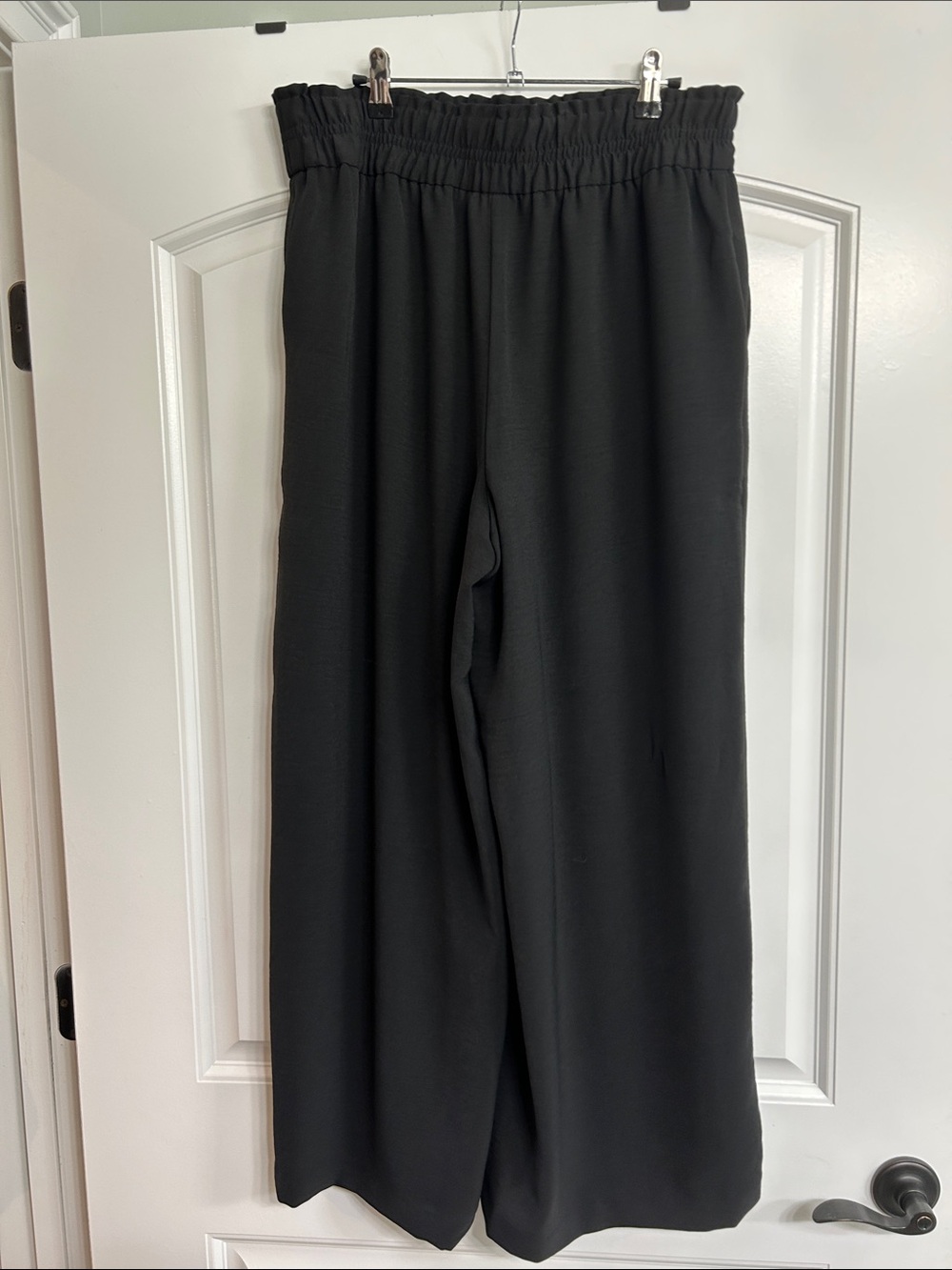 Nine West Woman’s Black Wide-Leg Pull-On Pants/ elastic waist! Sz lg